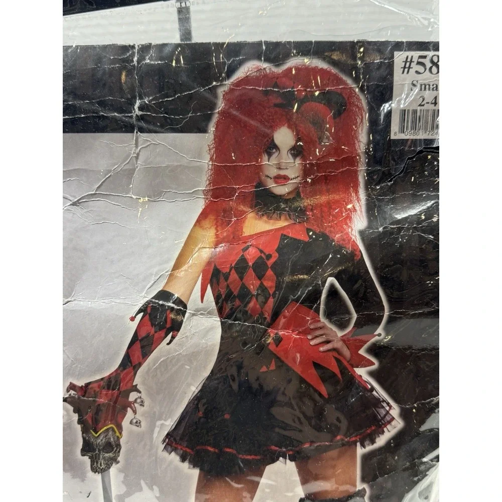 Women's Jesterina Costume Small 2-4‎ Includes 10 pieces! Extra Accessories! EUC